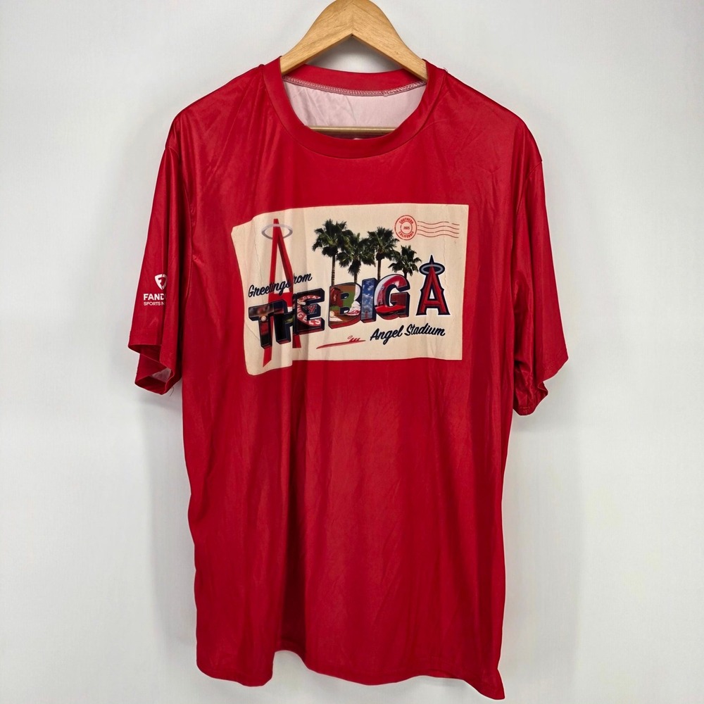 Sixth‎ Man T-Shirt Mens XL Red Los Angeles Angels Big A Stadium FanDuel Graphic